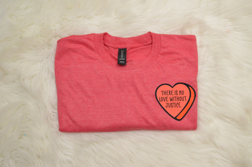 No Love without Justice Pocket Tee Medium